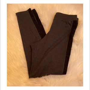 PINK Victoria’s Secret Charcoal Leggings with Speckled Stripe - Size Large